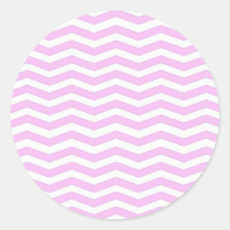Rond Pâtisserie Pink Chevron Stripes Round Sticker