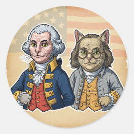 Rond Pawthers fondateurs - Sticker 4 juillet chat