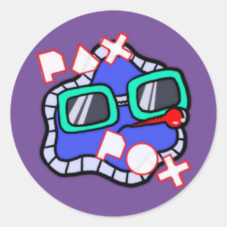 Rond Pax Pox Purple Sticker 6 pack