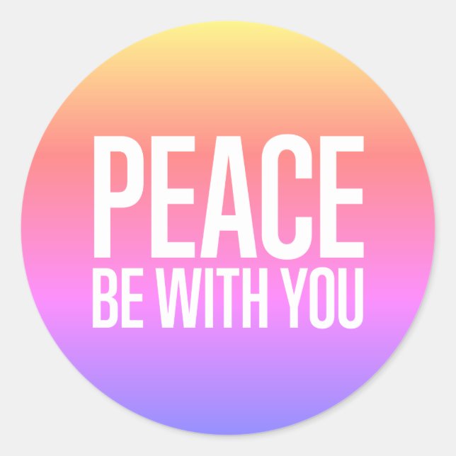 Rond Peace Be With You Sunset Sticker (Devant)