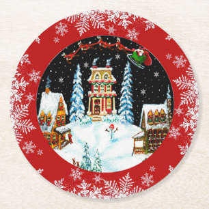 Rond Père Noël et ses dessous de verre de renne