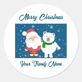Rond Père Noël et un Sticker pour ours polaire