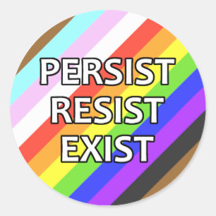 Rond Persister/Résister/Exist Round Sticker Sheet