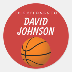 Rond Personnalisé Cela Appartient À Sticker - Basketbal