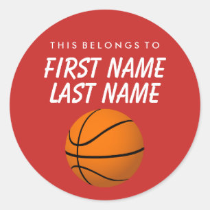 Rond Personnalisé Cela Appartient À Sticker - Basketbal