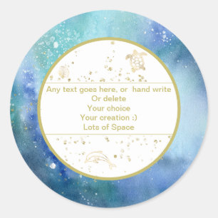 Rond *~* PERSONNALISER Sticker Enveloppe Plage Nautique