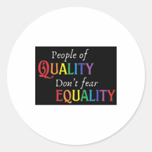Rond Personnes De Qualité Arc En Ciel Sur Sticker Noir