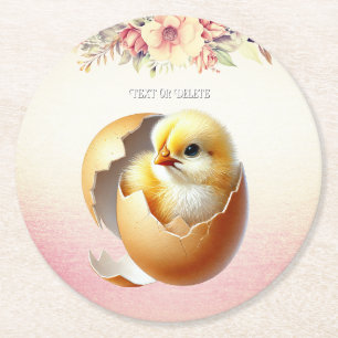 Rond Petit Dessous de verre de papier floral d'éclosion