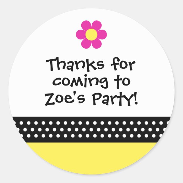 Rond Petit Ladybug Anniversaire Fête Favoriser Sticker (Devant)