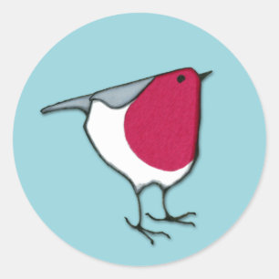 Rond Petit Robin bleu Sticker