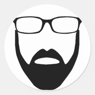 Rond Petit Sticker à barbe désincarnée