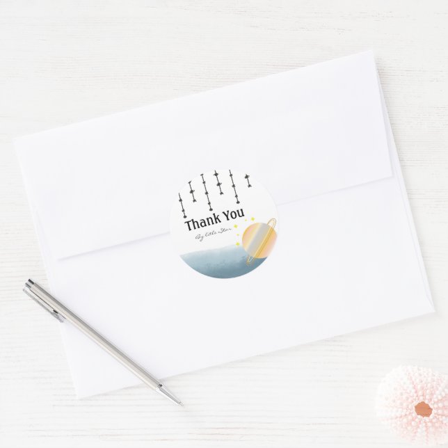 Rond Petit Sticker en Merci Saturn (Enveloppe)