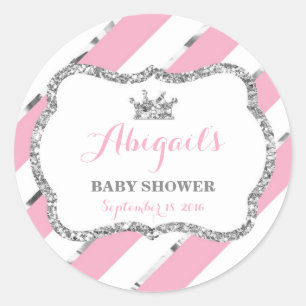 Rond Petit Sticker Princesse, Rose, Parties scintillant