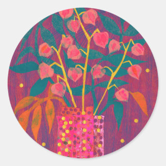 Rond Physalis Lanternes chinoises Sticker floral d'auto