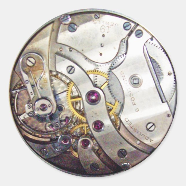 Rond Pièces mobiles Steampunk Sticker (Devant)