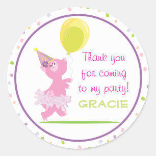 Rond Piggy Anniversaire - Favoriser Sticker