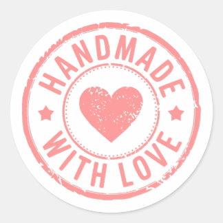 Rond Pinceau rose fait à la main avec Sticker d'amour