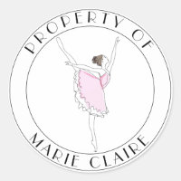 Pink Ballerina Propriété De Nom Appartient Sticker