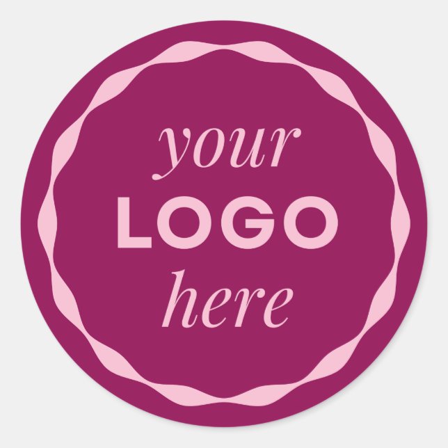 Rond Pink Custom Minimalist Logo Circle Sticker (Devant)