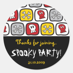 Rond Pirate Skulls & Bones Sticker pour la fête d'anniv