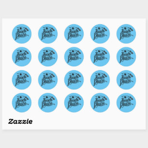 Rond Plage bleue et noire S'il vous plaît Sticker