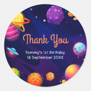 Rond Planète espace solaire 1er anniversaire Sticker Me