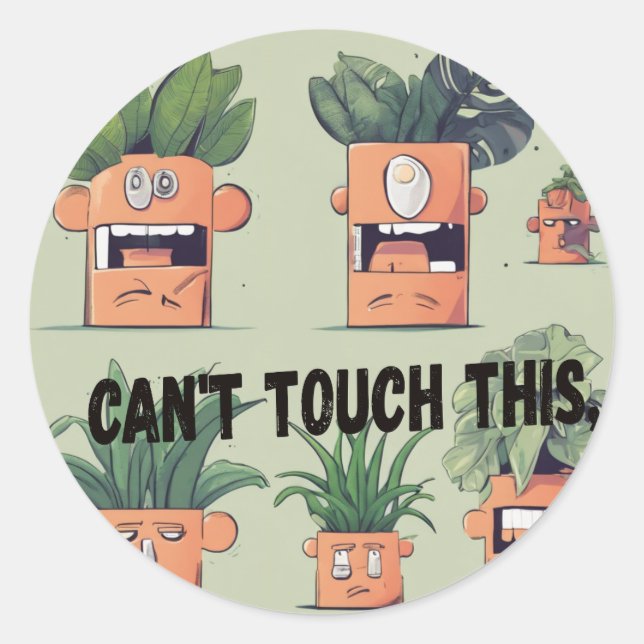 Rond Plante Pals : Plantes de maison avec Sticker de pe (Devant)