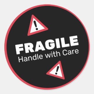 Rond Poignée fragile Avec Sticker Soin