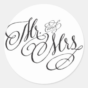 Rond Police de défilement M. et Mme Sticker Mariage