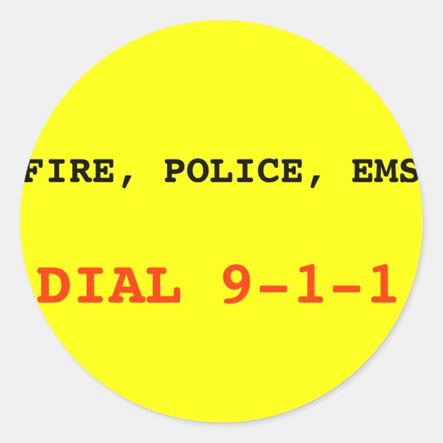 Rond Police EMS 911 Sticker (Devant)
