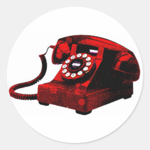 Rond Pop Art Old Desk Téléphone Box Sticker