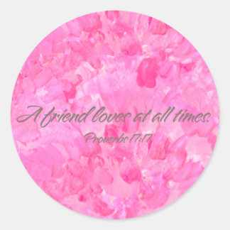 Rond Pretty Pink Peony-A Friend Loves Sticker