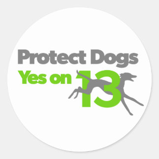 Rond Protéger les chiens - Vote Oui sur 13 Sticker