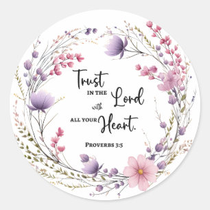 Rond Proverbes 3:5 Bible Verse Sticker Enveloppe Sceau