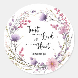 Rond Proverbes 3:5 Bible Verse Sticker Enveloppe Sceau