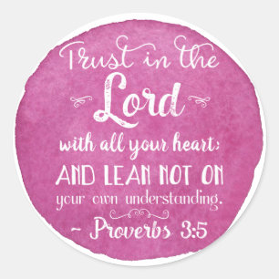 Rond Proverbes 3:5 Inspiration Christian Sticker Crimso