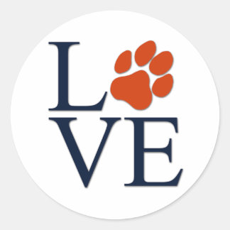 Rond Puppy Paw Love Classic Round Sticker