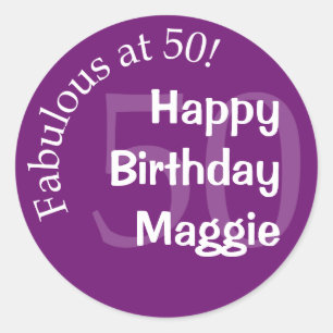 Rond Purple Fabulous à 50 Round Sticker