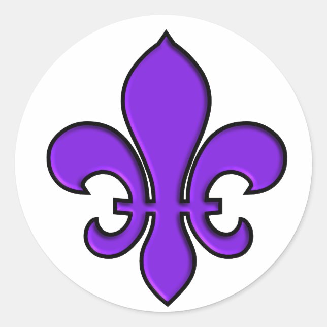 Rond Purple Fleur de lis - Sticker (Devant)