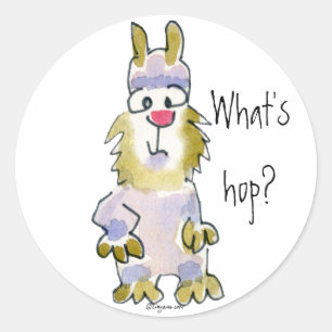Rond Qu'est-ce que le saut ? Sticker de lapin de dessin