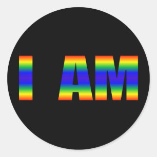 Rond Rainbow LGBTQ Pride I AM Classic Round Sticker