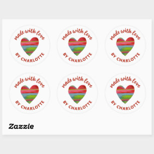 Rond Réalisé Avec Un Sticker Classique De Coeur D'Amour