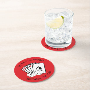 Rond Red Casino Anniversaire Dessous de verre papier