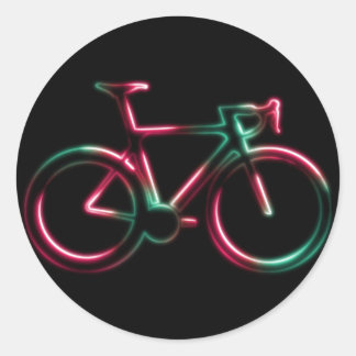 Rond Red Green Neon Glow Road Bicycle Sticker