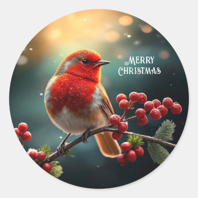Rond Red Robin Holiday Sticker (Devant)