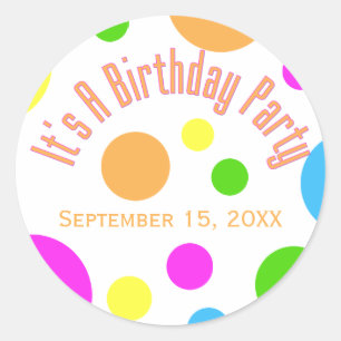 Rond Réservez la date: Sticker de fête d'anniversaire