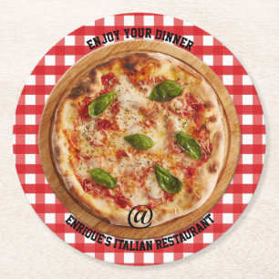 Rond Restaurant italien Pizza Dessous de verre