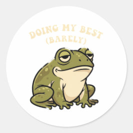 Rond Retro Frog Doing My Best Vinyl Sticker