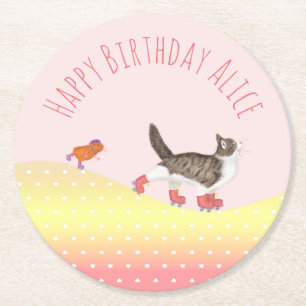 Rond Rollersking animaux de compagnie dessous de verre 