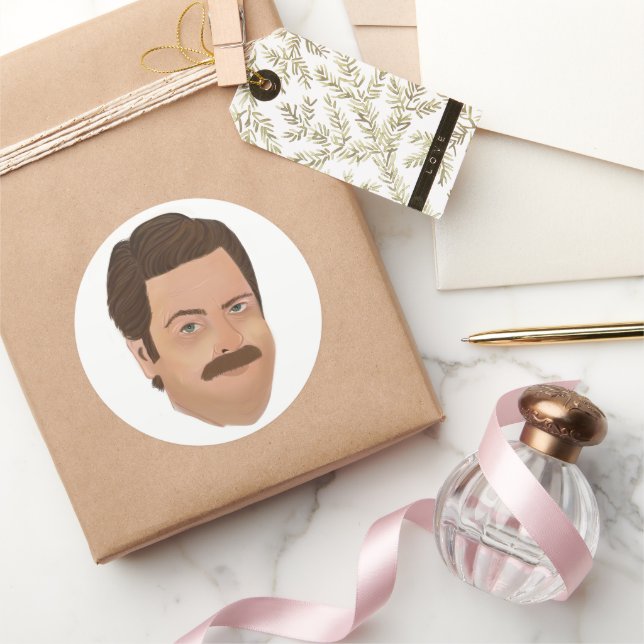 Rond Ron Swanson Sticker Parks et Rec (Cadeaux)